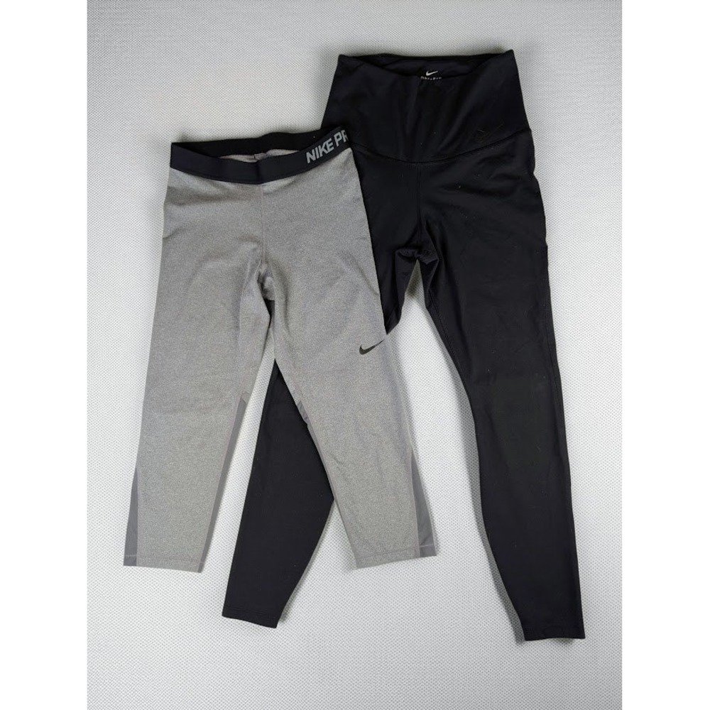 Lot of 2 Nike Dri Fit Pro Compression Leggings High Rise Dri Fit Leggings Size M